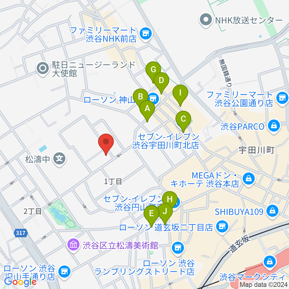 戸栗美術館周辺のホテル一覧地図