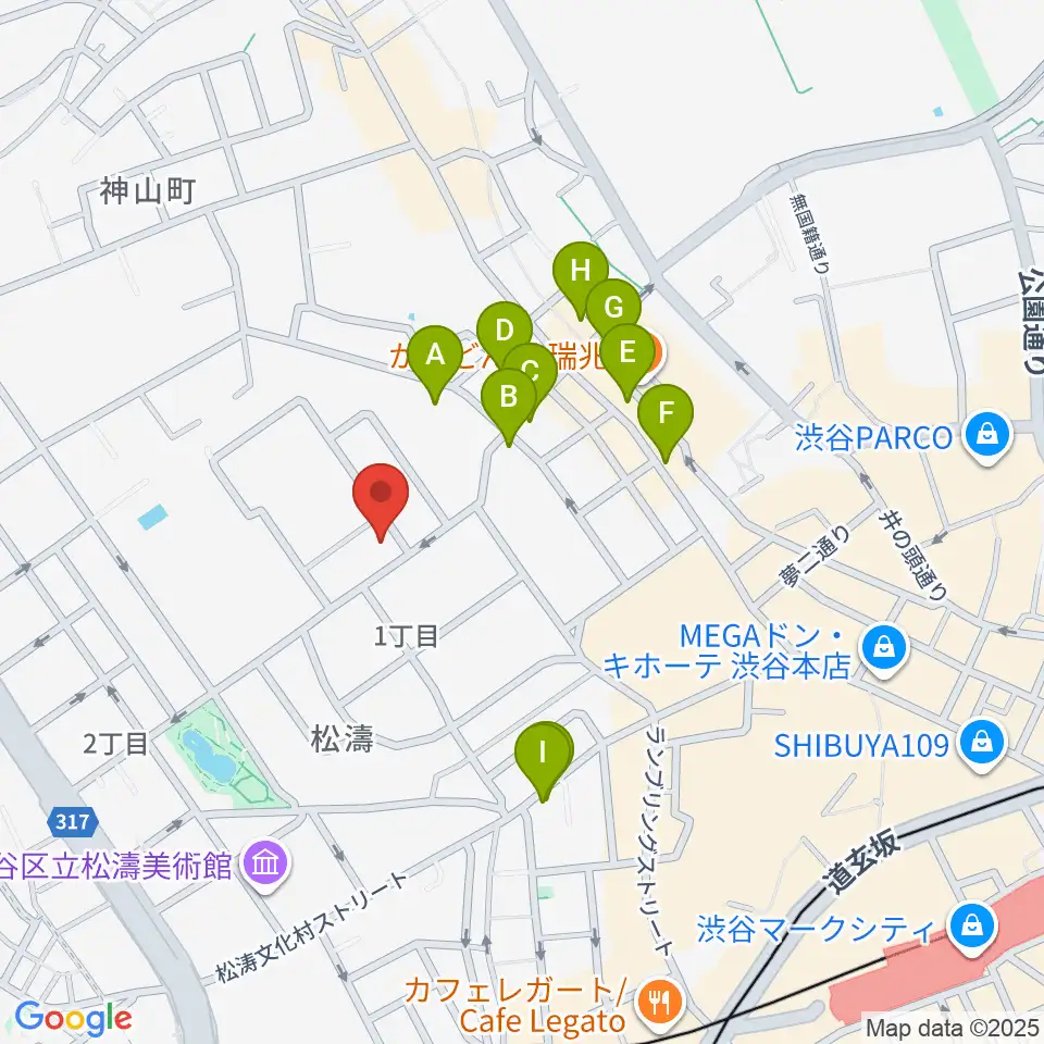 戸栗美術館周辺のホテル一覧地図