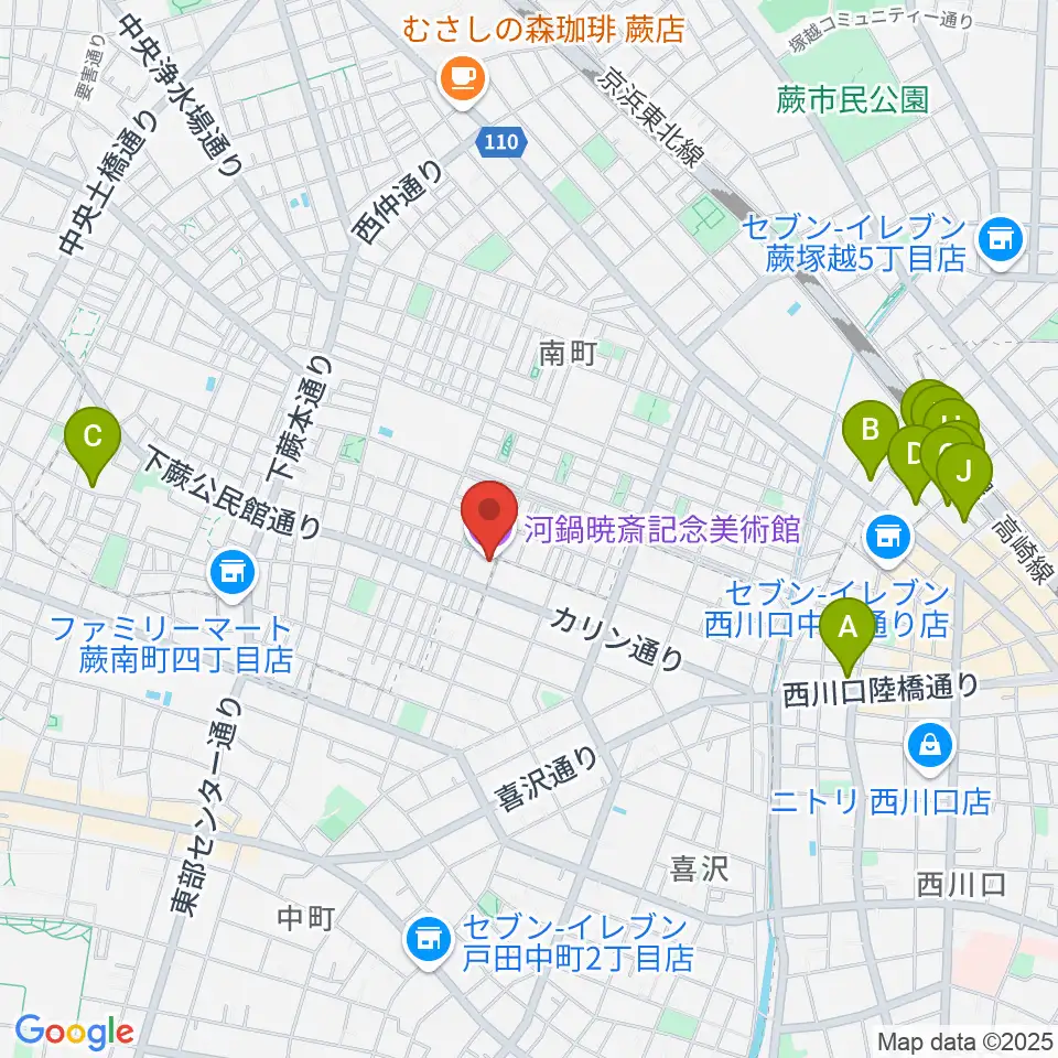 河鍋暁斎記念美術館周辺のホテル一覧地図