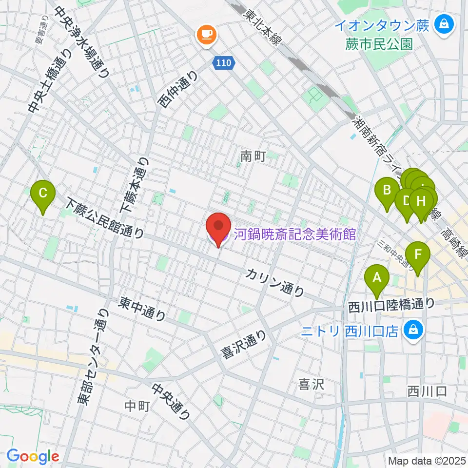 河鍋暁斎記念美術館周辺のホテル一覧地図