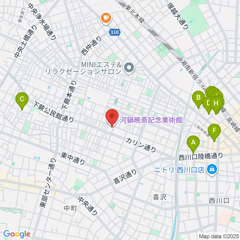 河鍋暁斎記念美術館周辺のホテル一覧地図