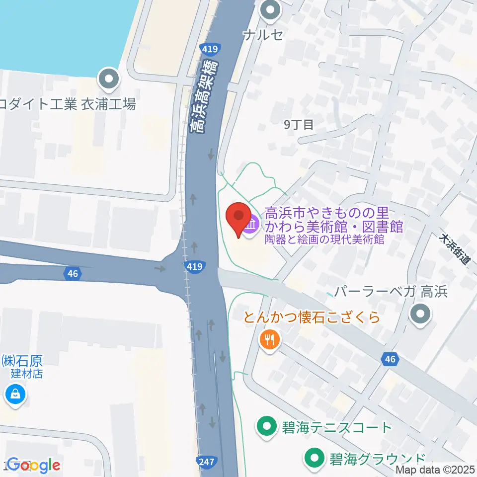 高浜市やきものの里かわら美術館周辺のホテル一覧地図