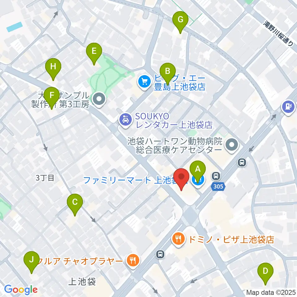池袋STUDIO Dede周辺のホテル一覧地図