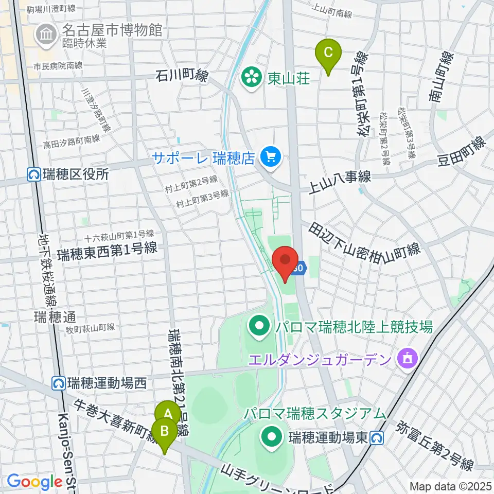 パロマ瑞穂アリーナ周辺のホテル一覧地図