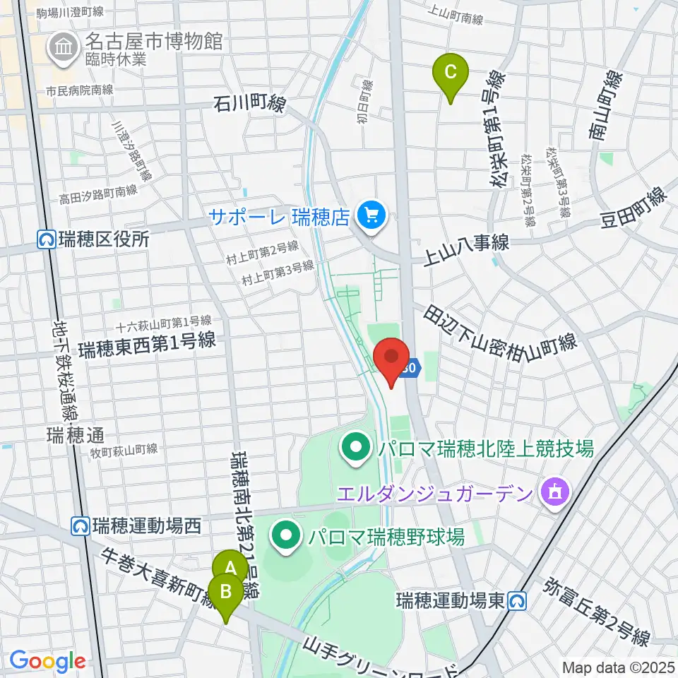 パロマ瑞穂アリーナ周辺のホテル一覧地図