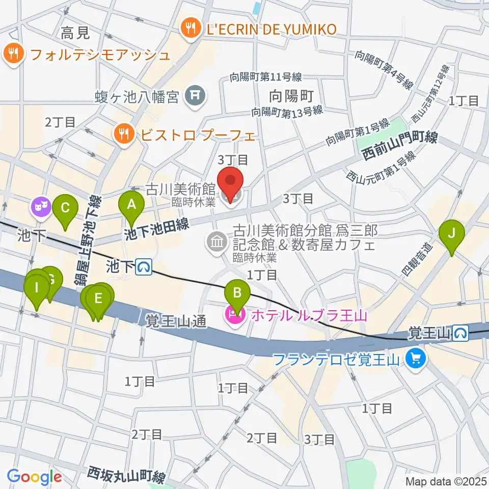 古川美術館周辺のホテル一覧地図