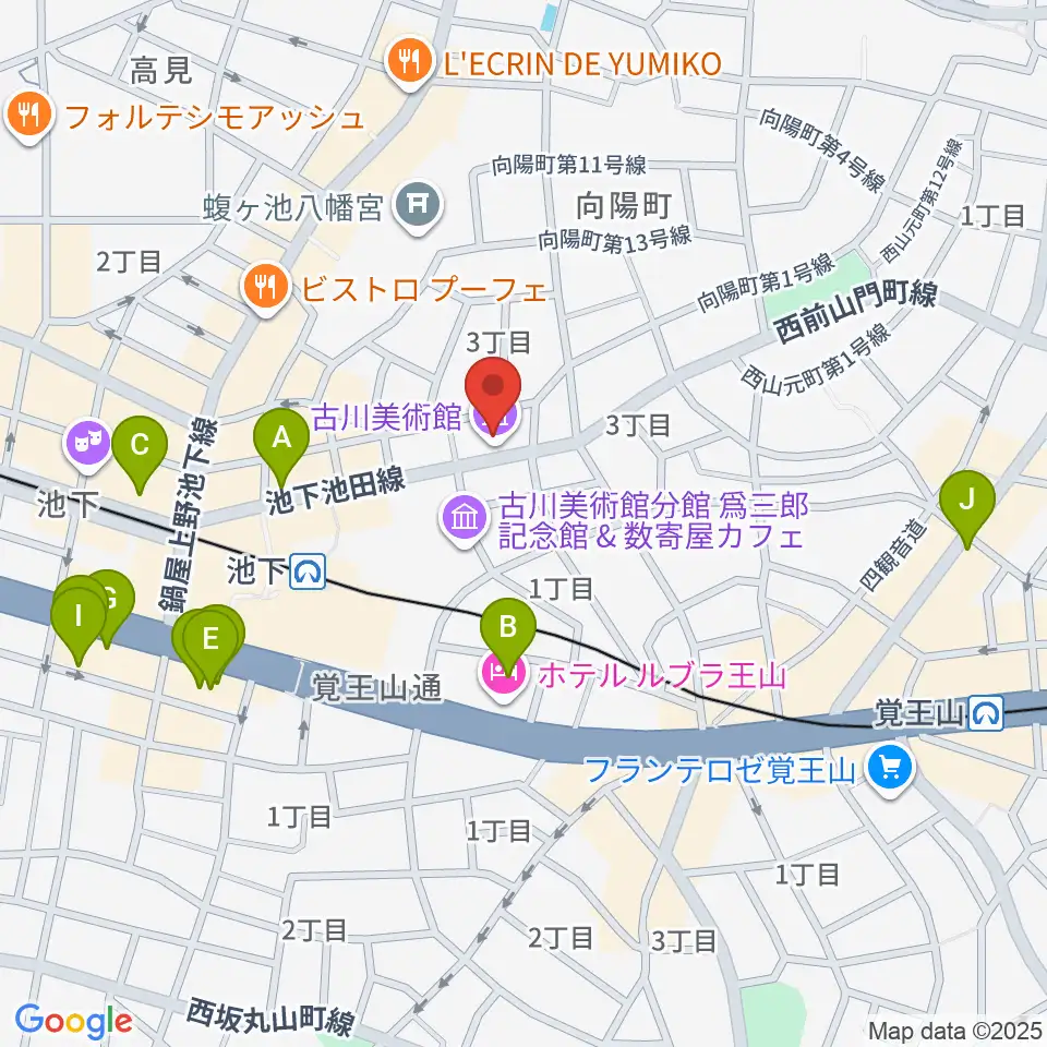 古川美術館周辺のホテル一覧地図