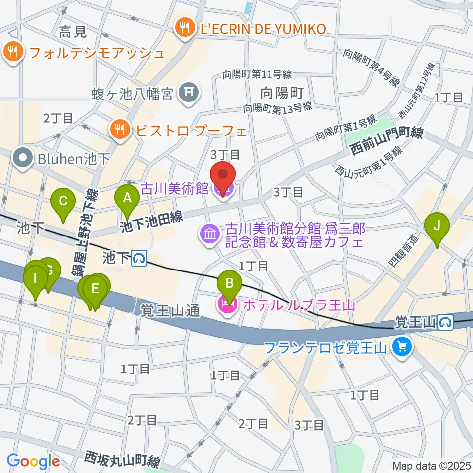 古川美術館周辺のホテル一覧地図