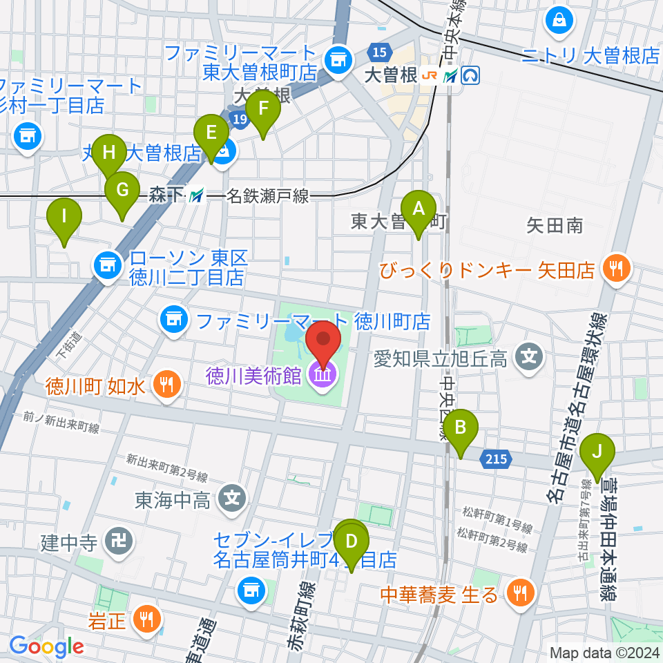 徳川美術館周辺のホテル一覧地図