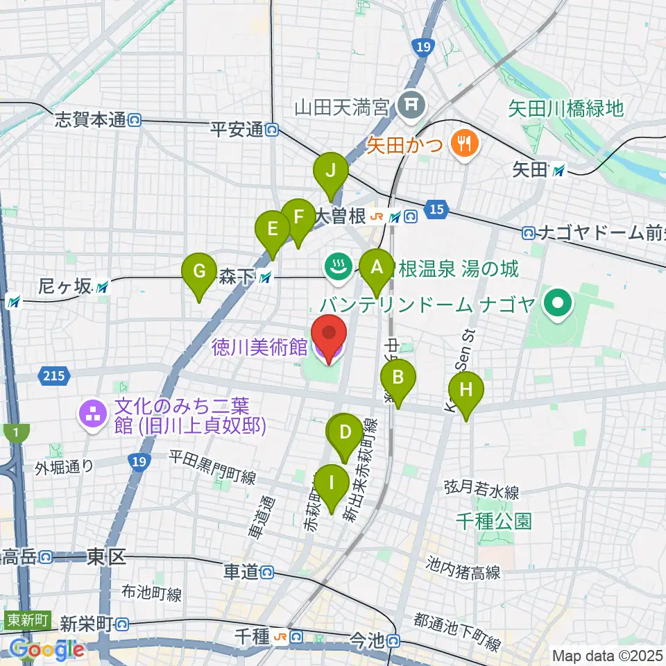 徳川美術館周辺のホテル一覧地図