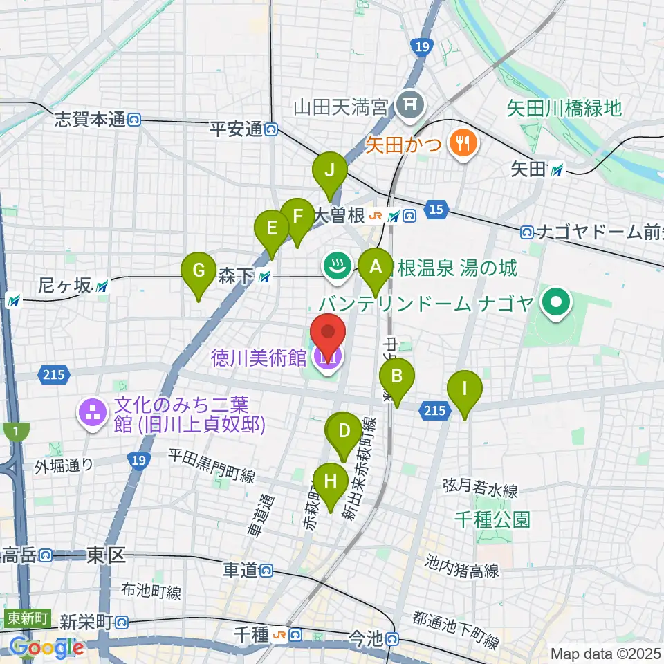 徳川美術館周辺のホテル一覧地図