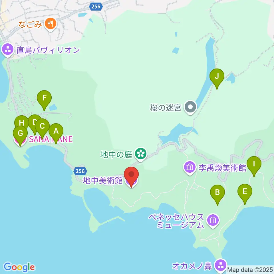 直島・地中美術館周辺のホテル一覧地図