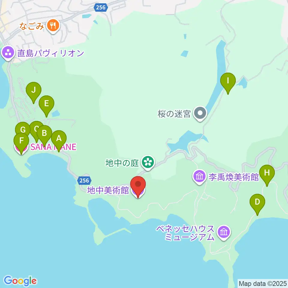 直島・地中美術館周辺のホテル一覧地図