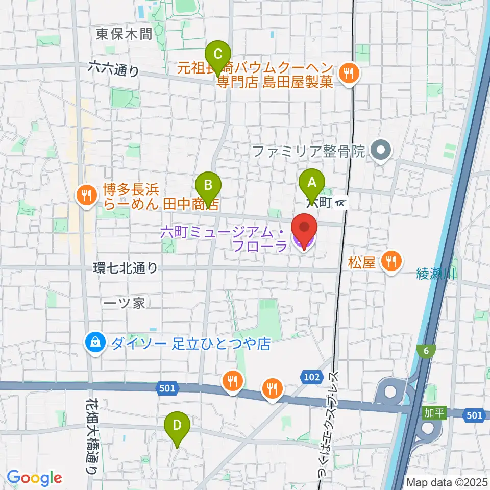六町ミュージアムフローラ周辺のホテル一覧地図