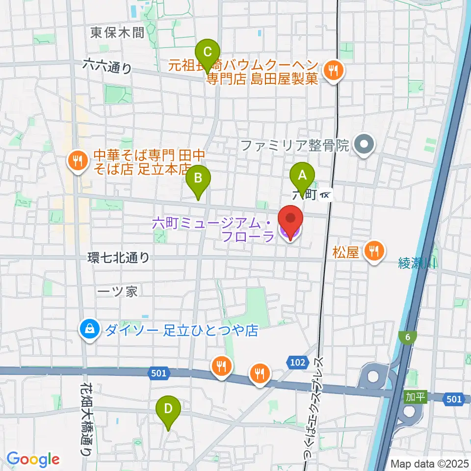 六町ミュージアムフローラ周辺のホテル一覧地図