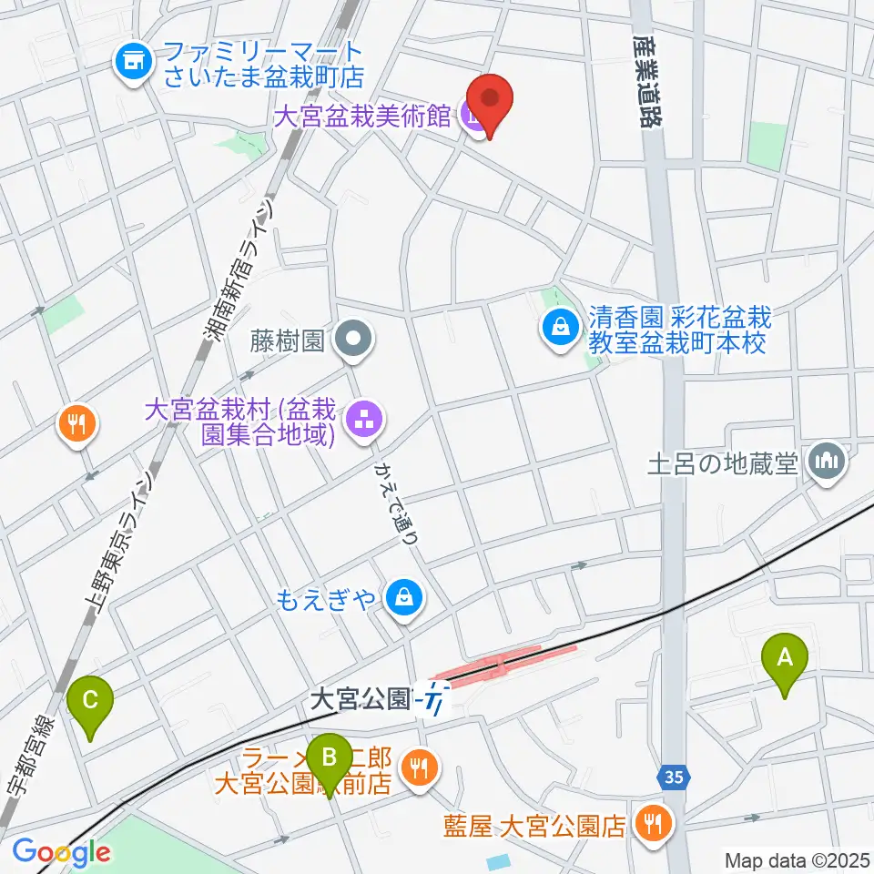 さいたま市大宮盆栽美術館周辺のホテル一覧地図