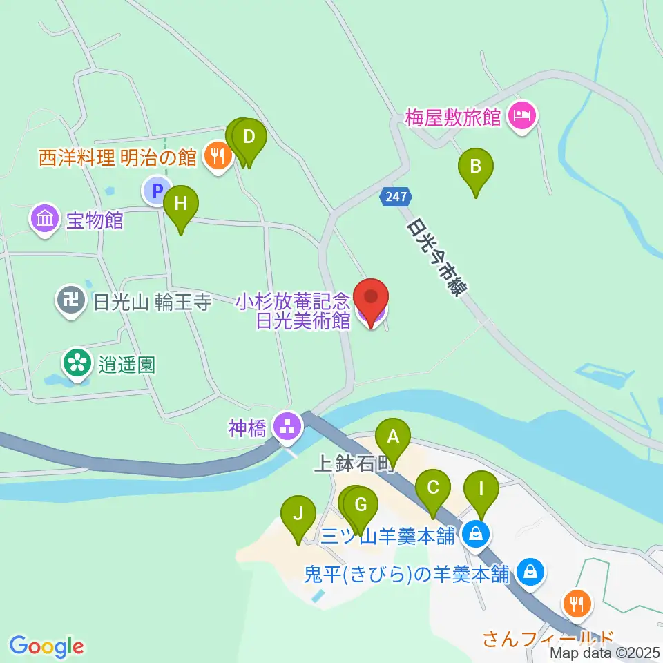 小杉放菴記念美術館周辺のホテル一覧地図