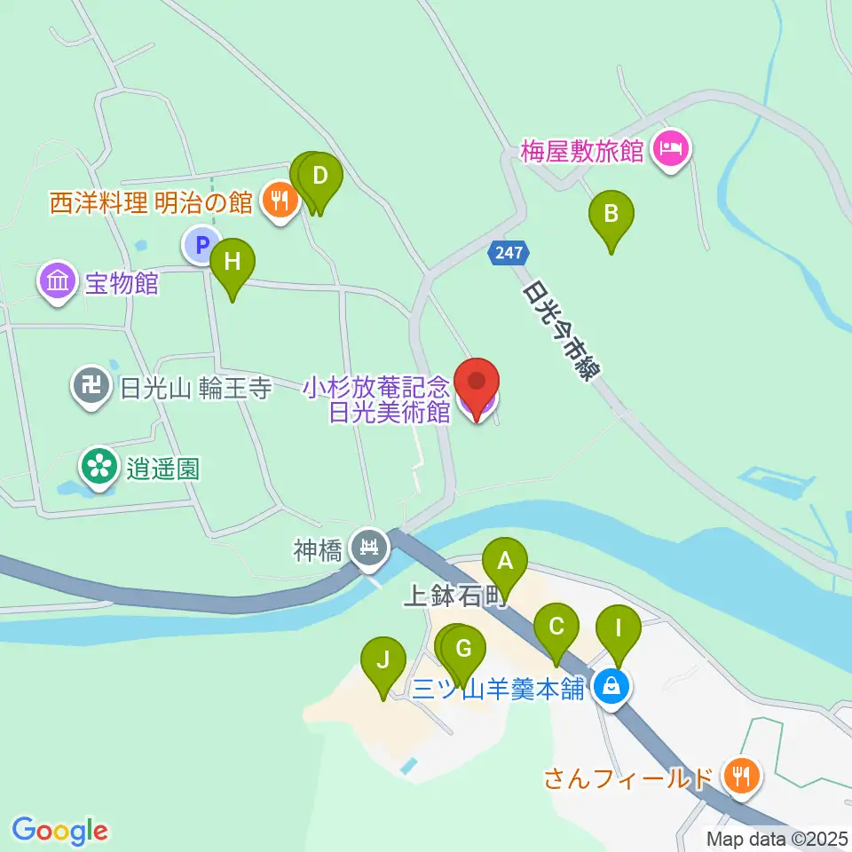 小杉放菴記念美術館周辺のホテル一覧地図