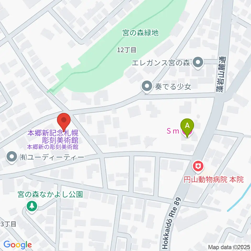 本郷新記念札幌彫刻美術館周辺のホテル一覧地図