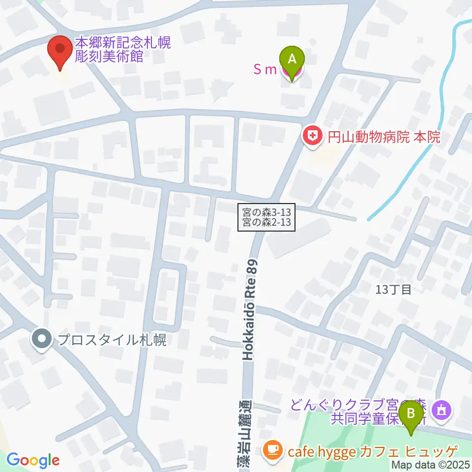 本郷新記念札幌彫刻美術館周辺のホテル一覧地図