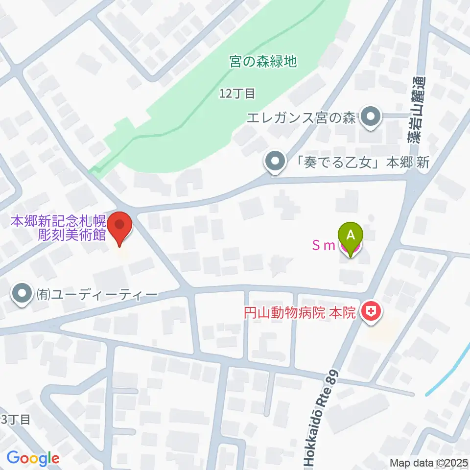 本郷新記念札幌彫刻美術館周辺のホテル一覧地図