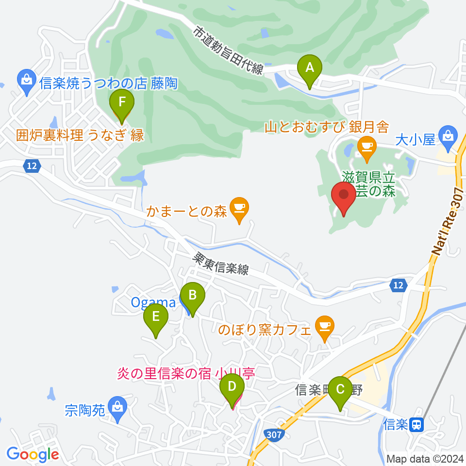 滋賀県立陶芸の森陶芸館周辺のホテル一覧地図