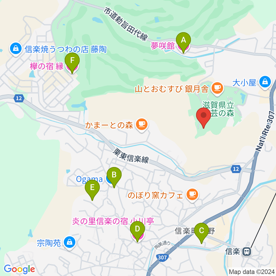 滋賀県立陶芸の森陶芸館周辺のホテル一覧地図