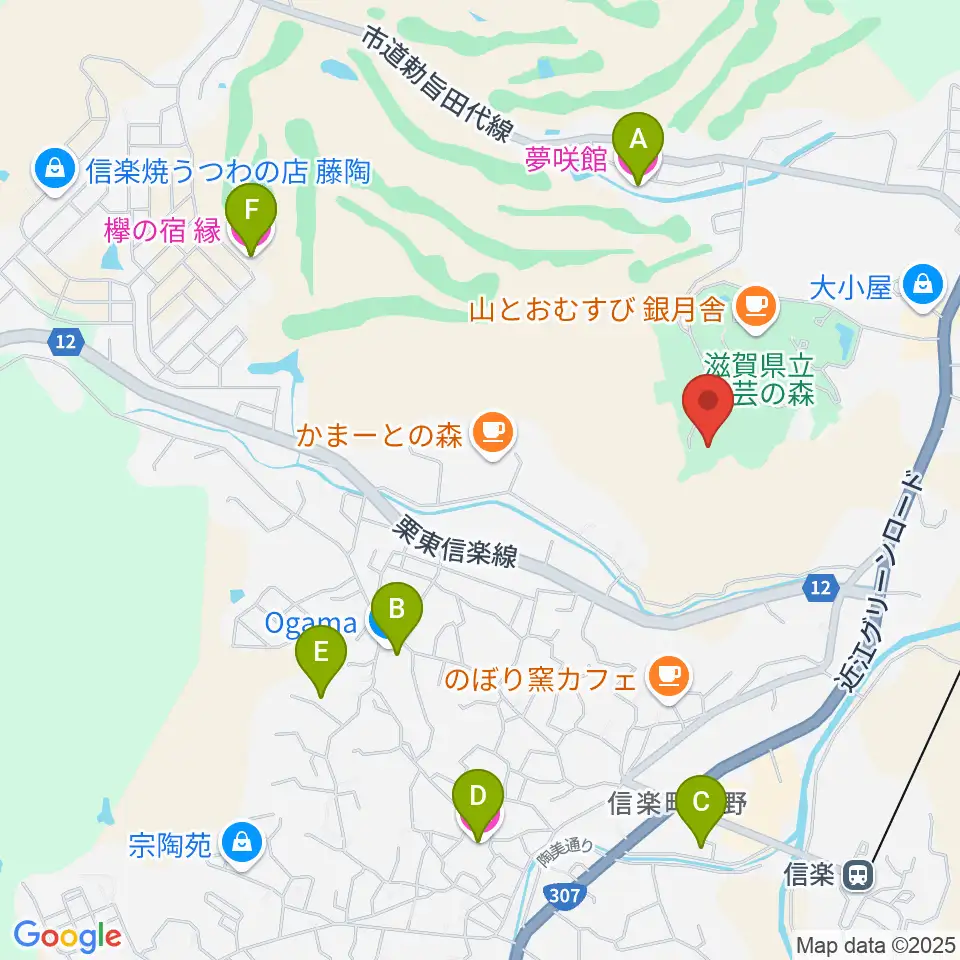滋賀県立陶芸の森陶芸館周辺のホテル一覧地図