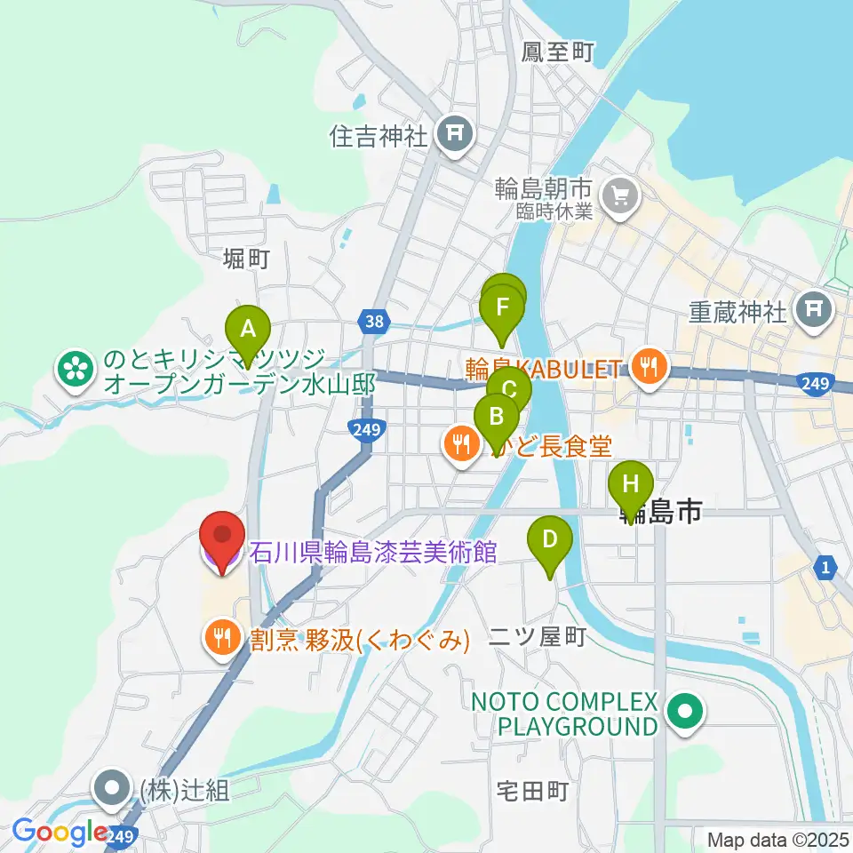 石川県輪島漆芸美術館周辺のホテル一覧地図