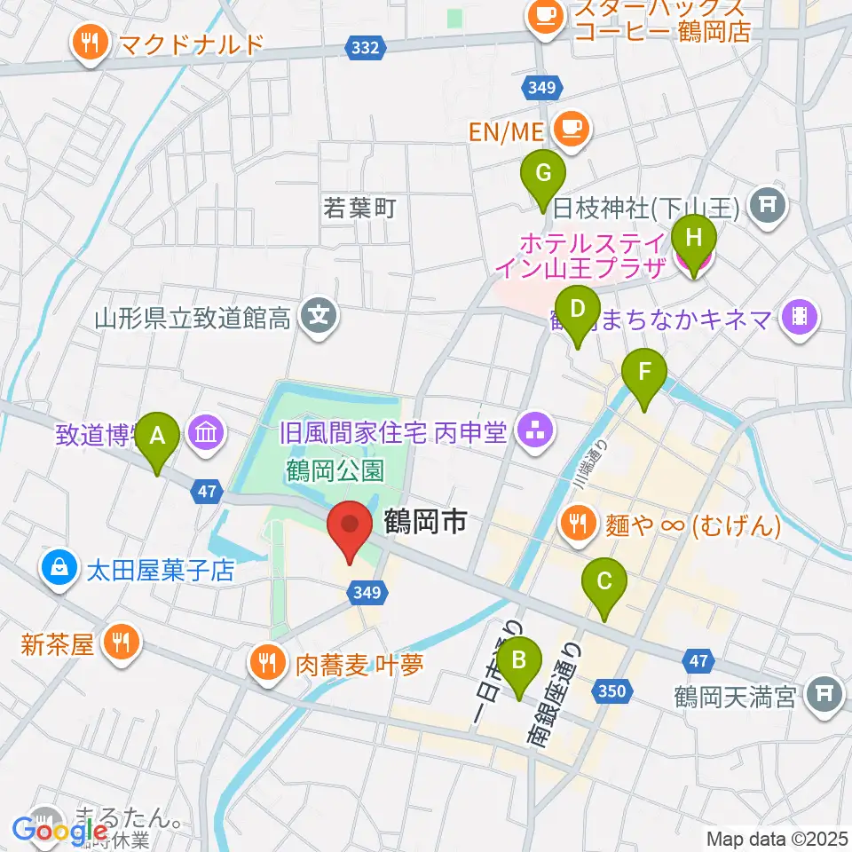 鶴岡アートフォーラム周辺のホテル一覧地図