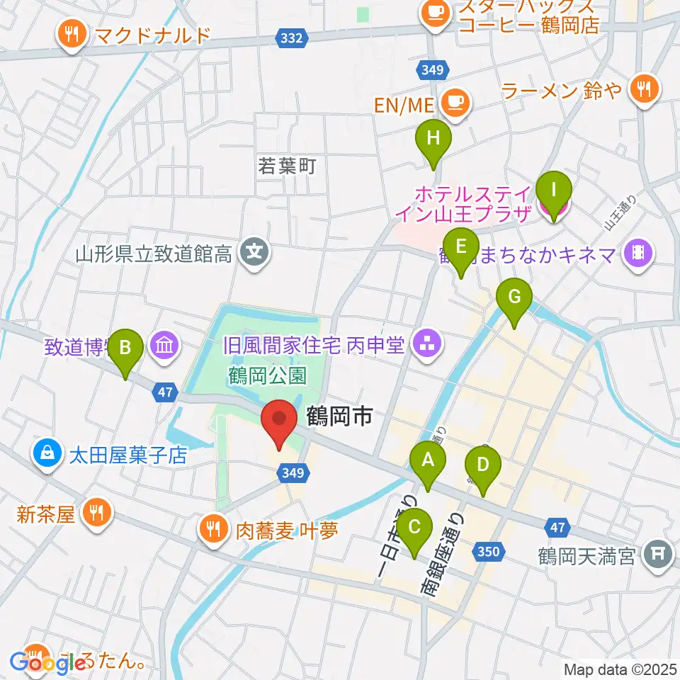 鶴岡アートフォーラム周辺のホテル一覧地図