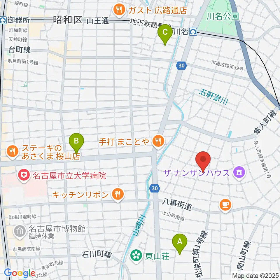 昭和美術館周辺のホテル一覧地図