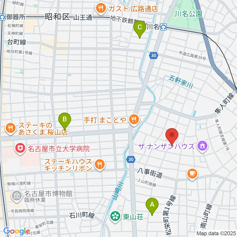 昭和美術館周辺のホテル一覧地図