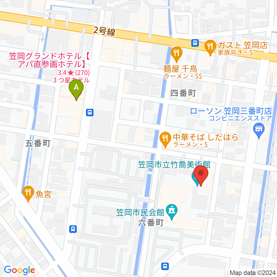笠岡市立竹喬美術館周辺のホテル一覧地図