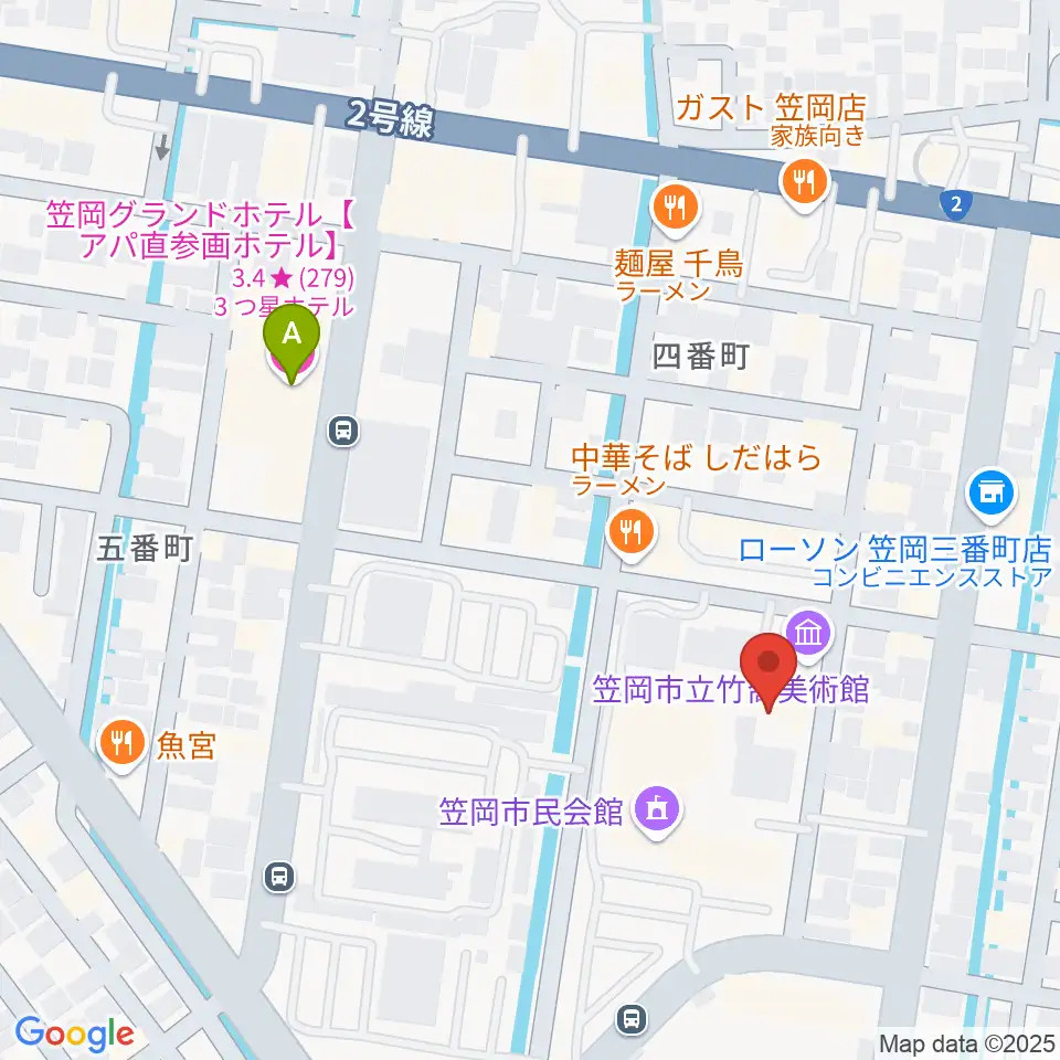 笠岡市立竹喬美術館周辺のホテル一覧地図