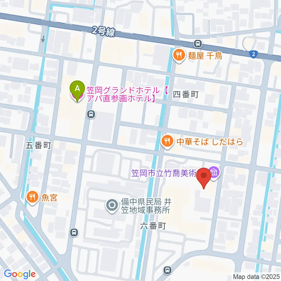 笠岡市立竹喬美術館周辺のホテル一覧地図