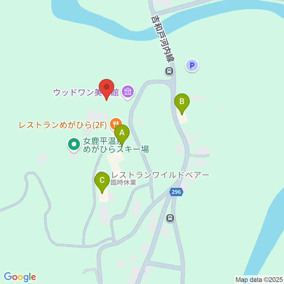 ウッドワン美術館周辺のホテル一覧地図