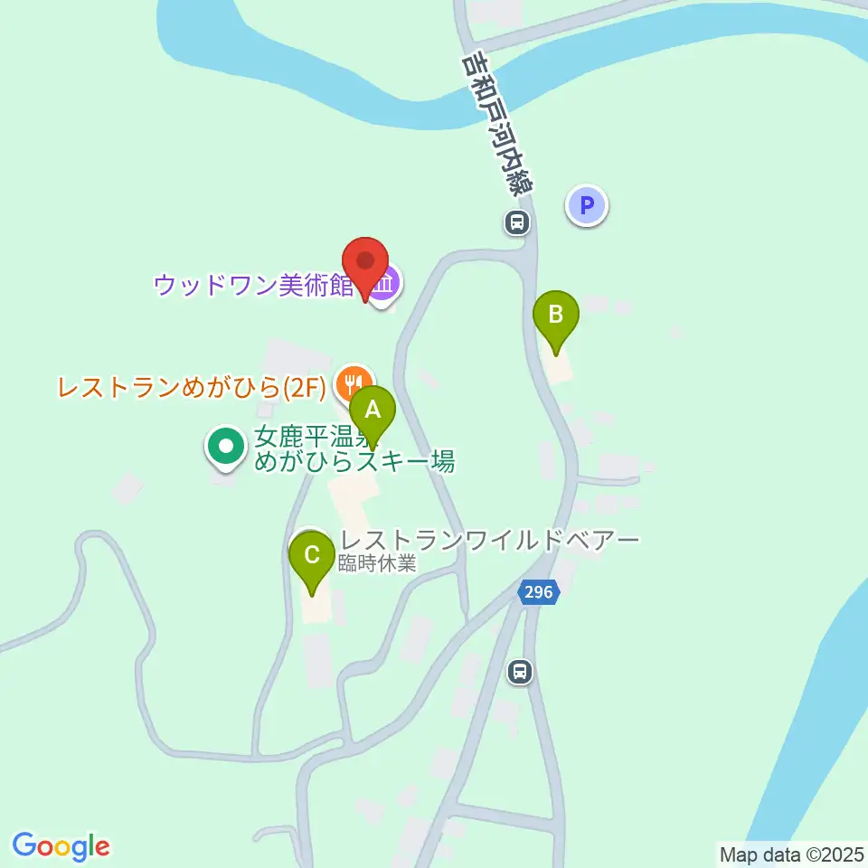 ウッドワン美術館周辺のホテル一覧地図