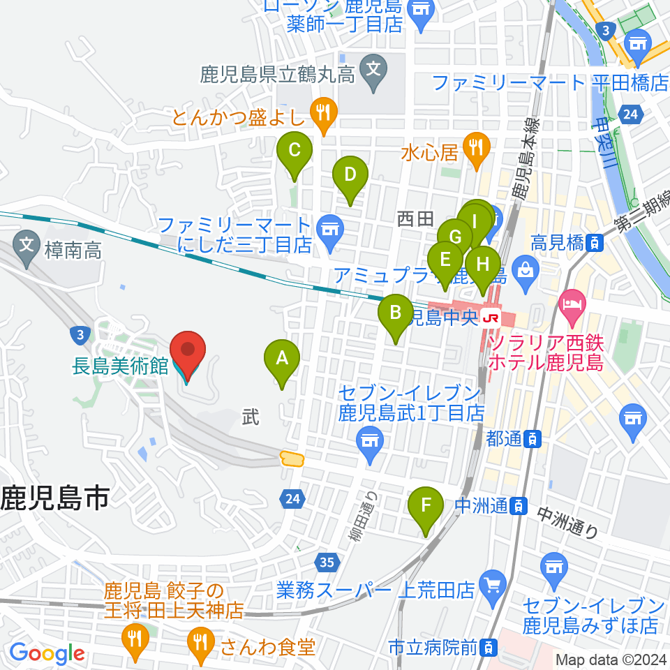 長島美術館周辺のホテル一覧地図