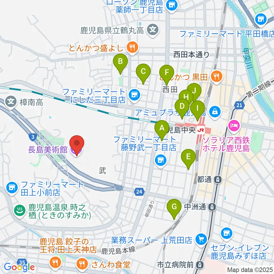 長島美術館周辺のホテル一覧地図