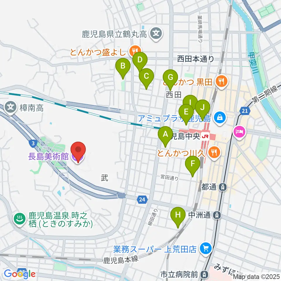 長島美術館周辺のホテル一覧地図