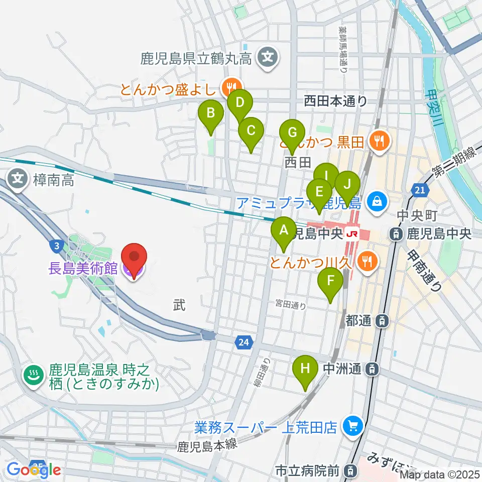 長島美術館周辺のホテル一覧地図