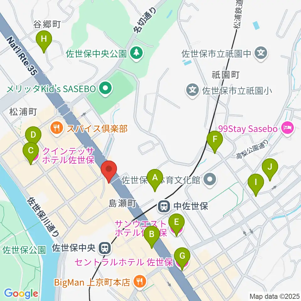 佐世保市博物館島瀬美術センター周辺のホテル一覧地図
