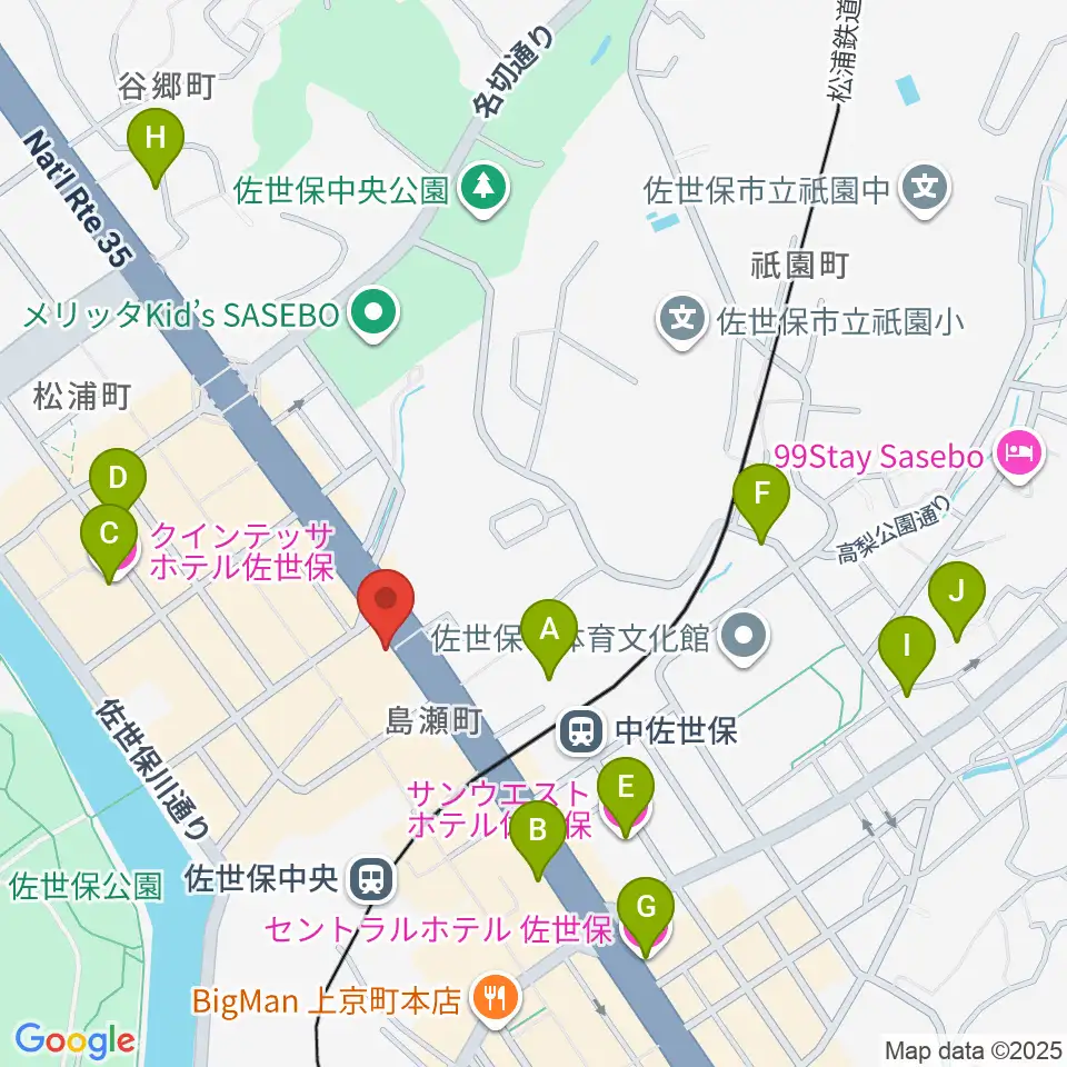 佐世保市博物館島瀬美術センター周辺のホテル一覧地図