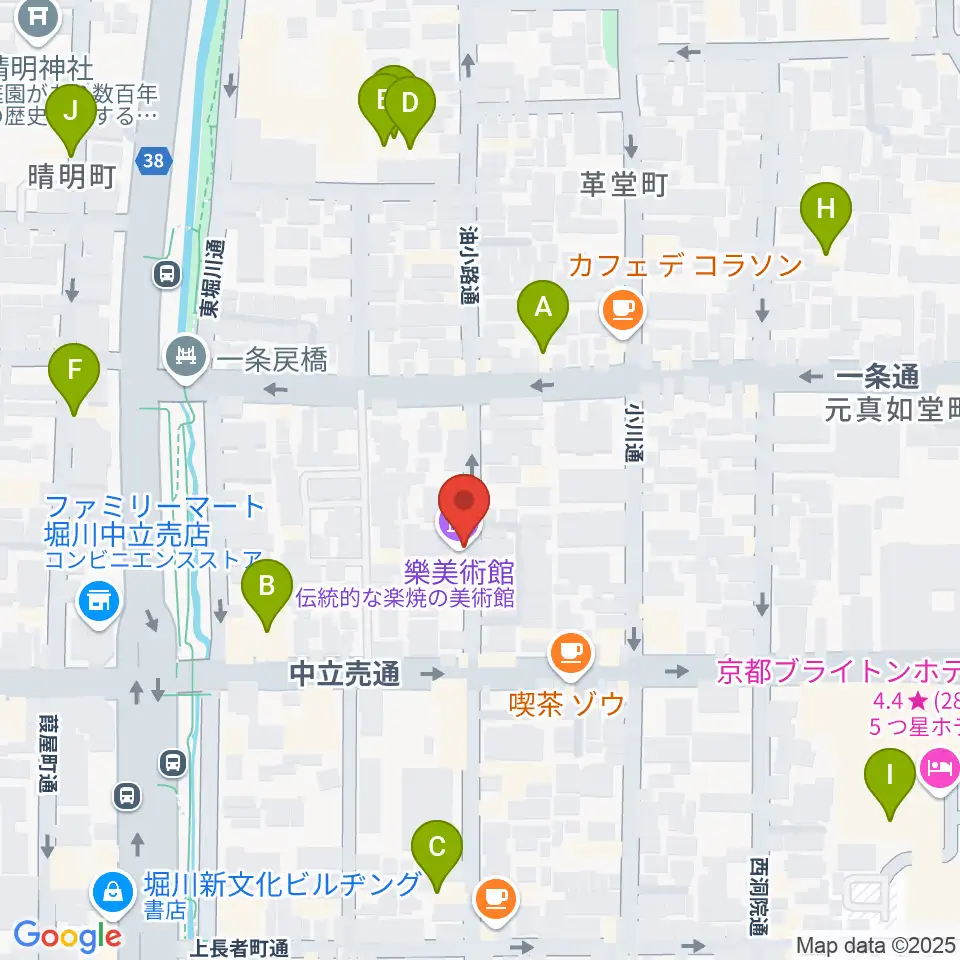 樂美術館周辺のホテル一覧地図