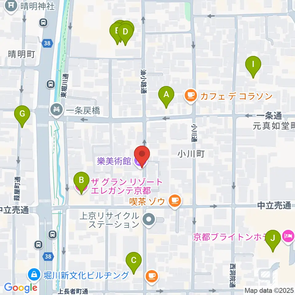樂美術館周辺のホテル一覧地図