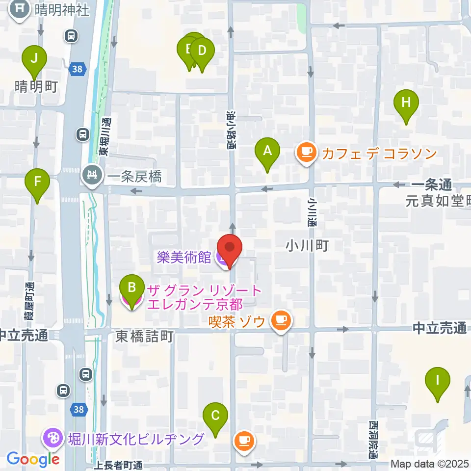 樂美術館周辺のホテル一覧地図