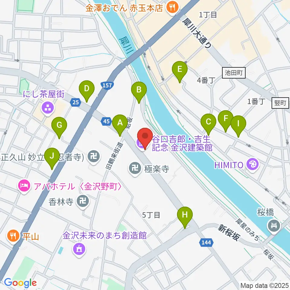 谷口吉郎・吉生記念金沢建築館周辺のホテル一覧地図