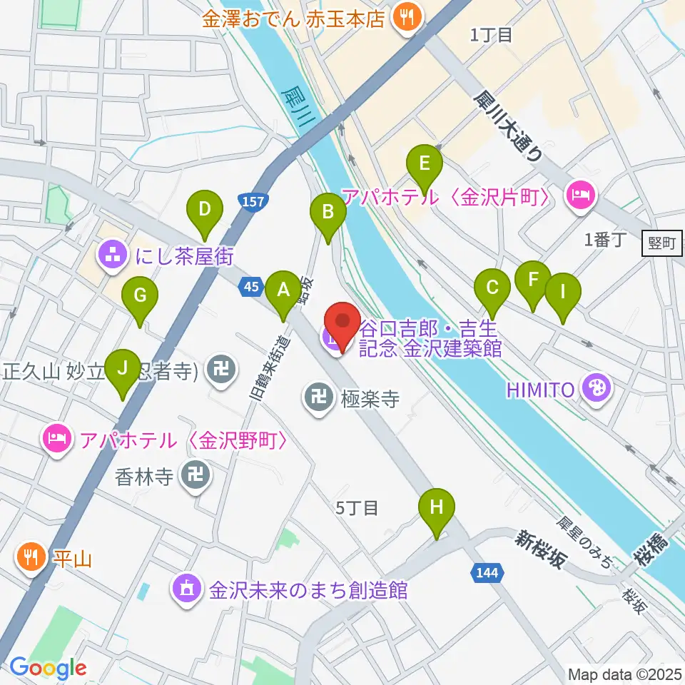 谷口吉郎・吉生記念金沢建築館周辺のホテル一覧地図