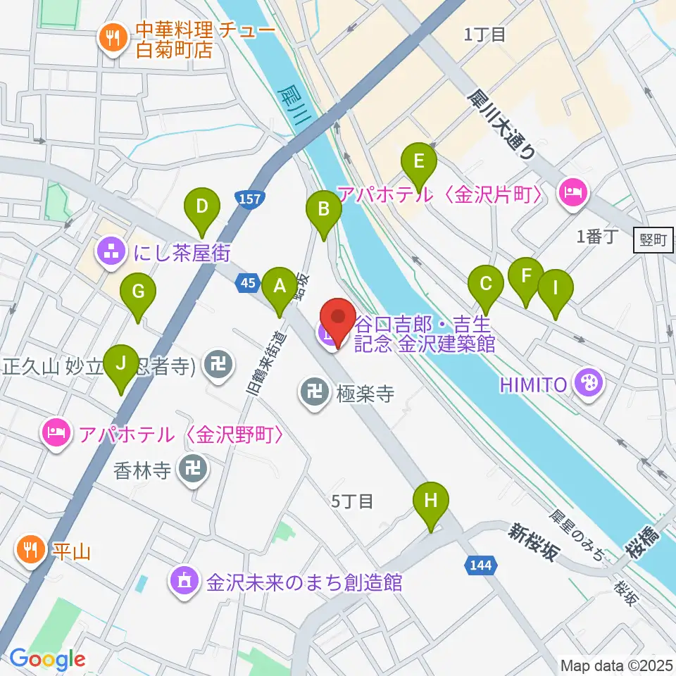 谷口吉郎・吉生記念金沢建築館周辺のホテル一覧地図